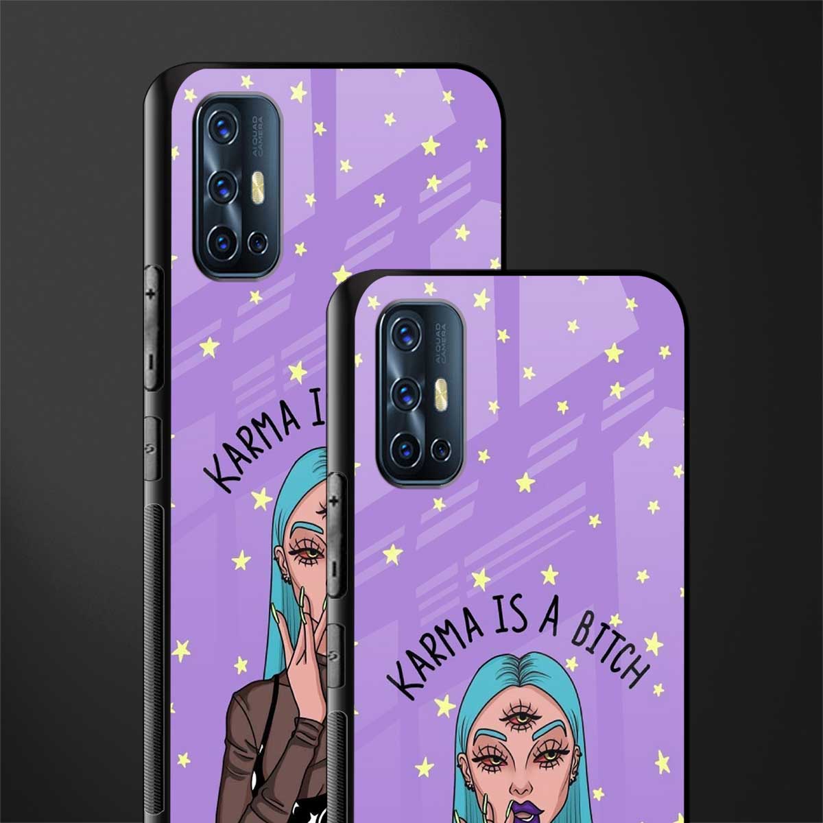 karma is a bitch glass case for vivo v17 image-2