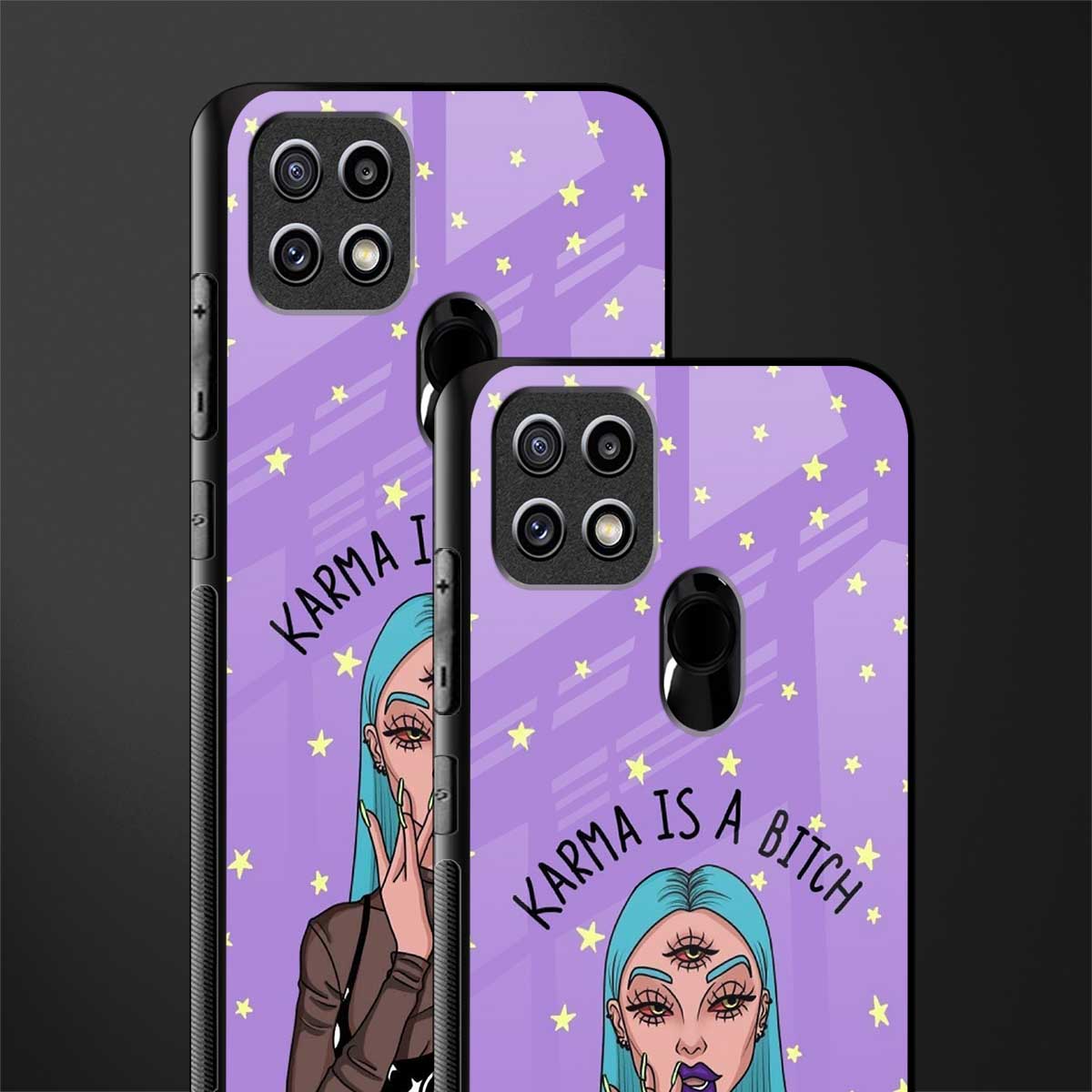 karma is a bitch glass case for oppo a15 image-2