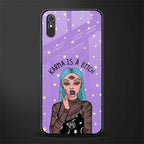 karma is a bitch glass case for redmi 9a image