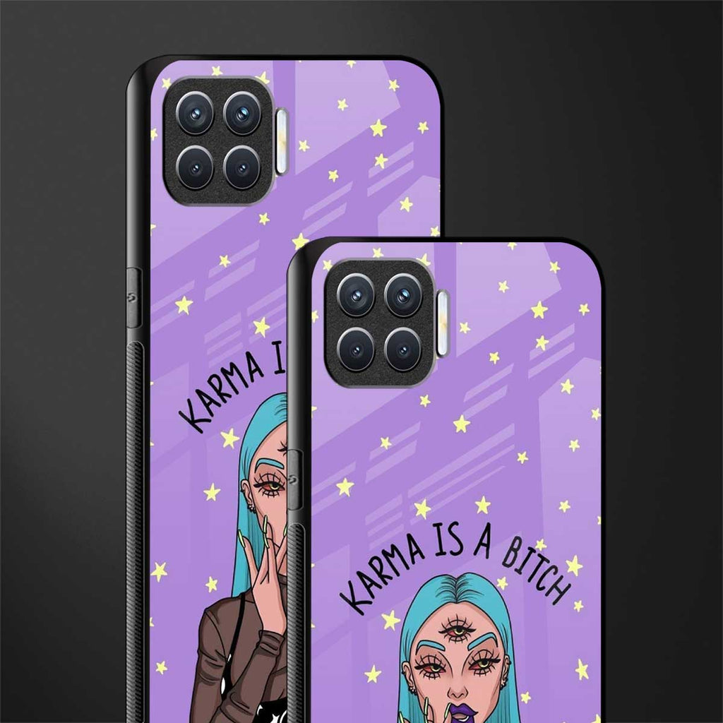 karma is a bitch glass case for oppo f17 pro image-2
