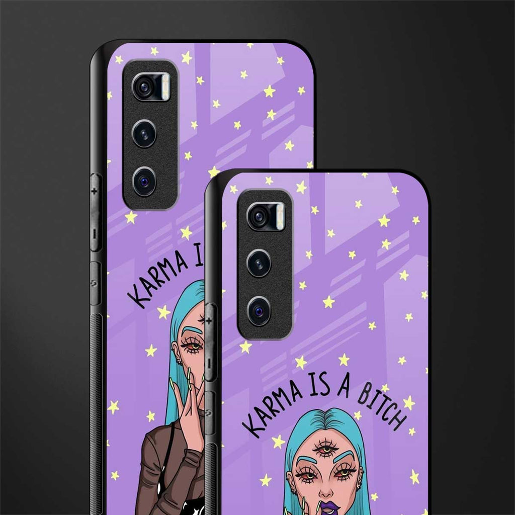 karma is a bitch glass case for vivo v20 se image-2