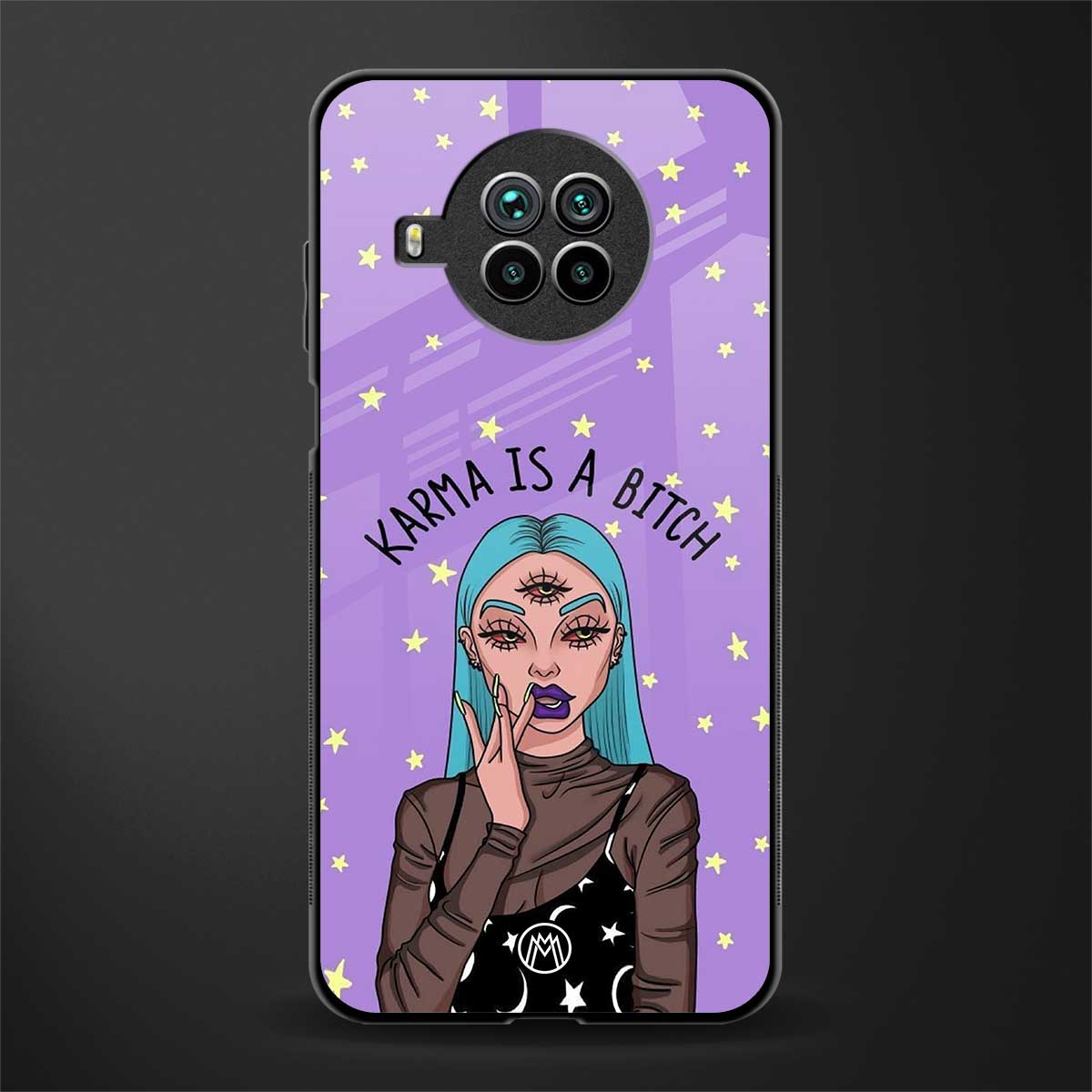 karma is a bitch glass case for mi 10i image