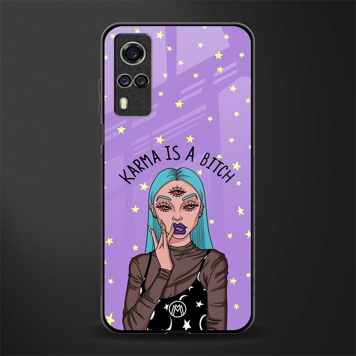 karma is a bitch glass case for vivo y31 image