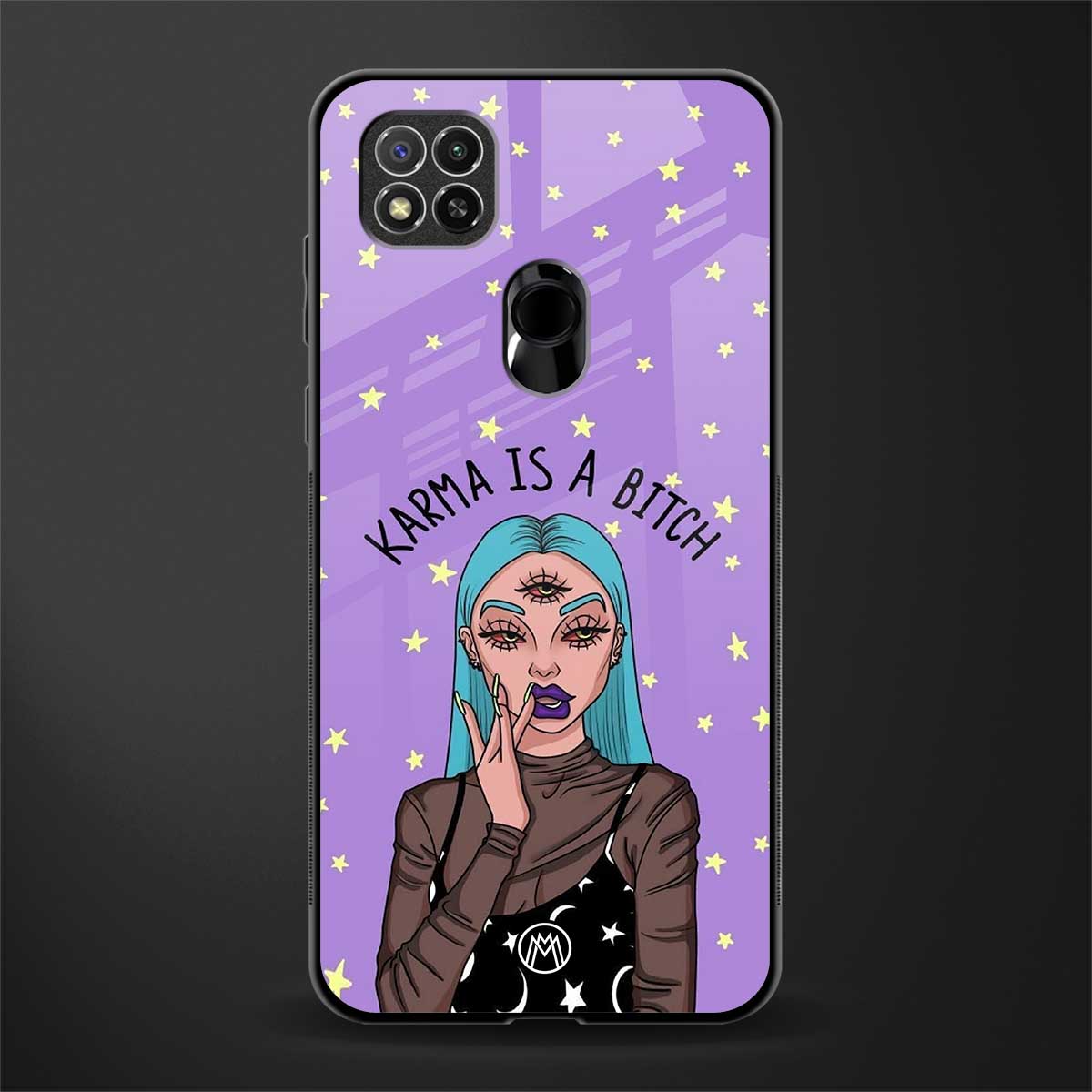 karma is a bitch glass case for poco c31 image