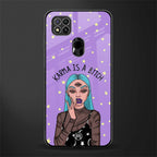 karma is a bitch glass case for redmi 9c image