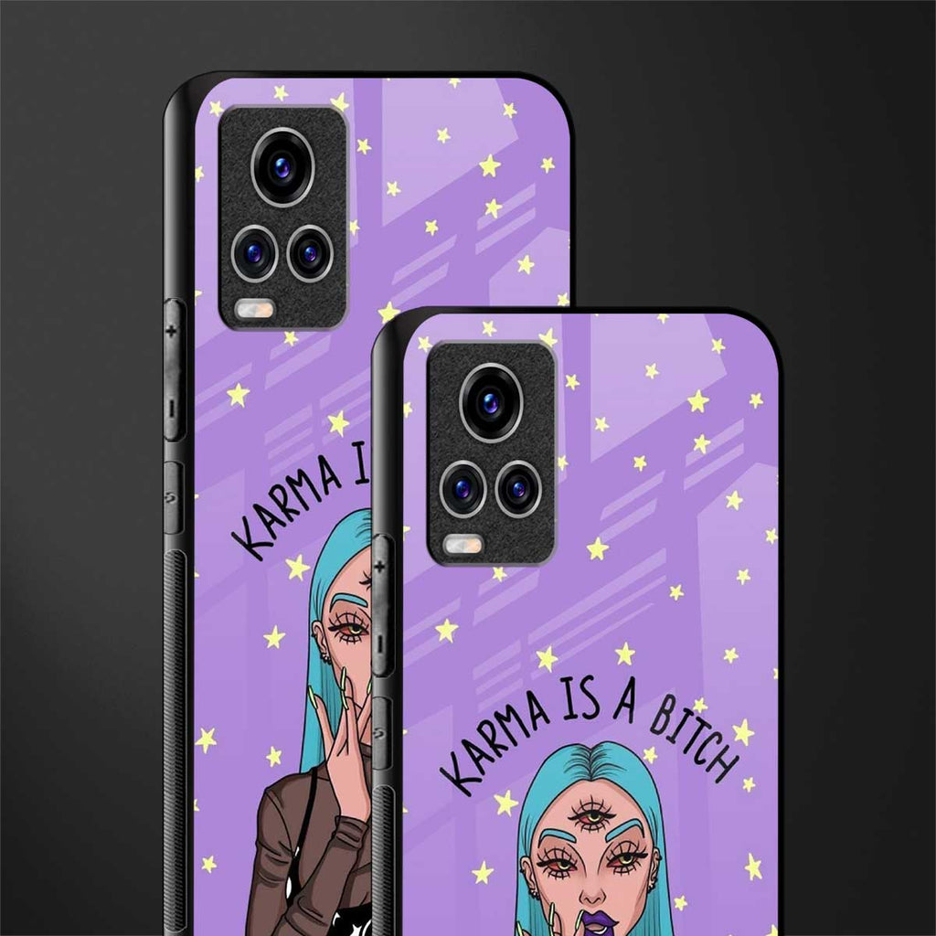 karma is a bitch glass case for vivo v20 pro image-2