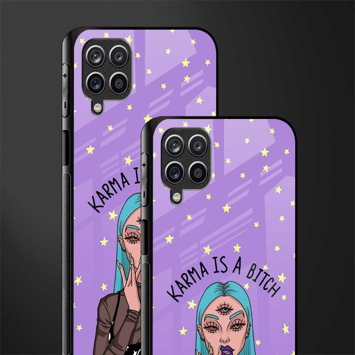 karma is a bitch glass case for samsung galaxy m12 image-2