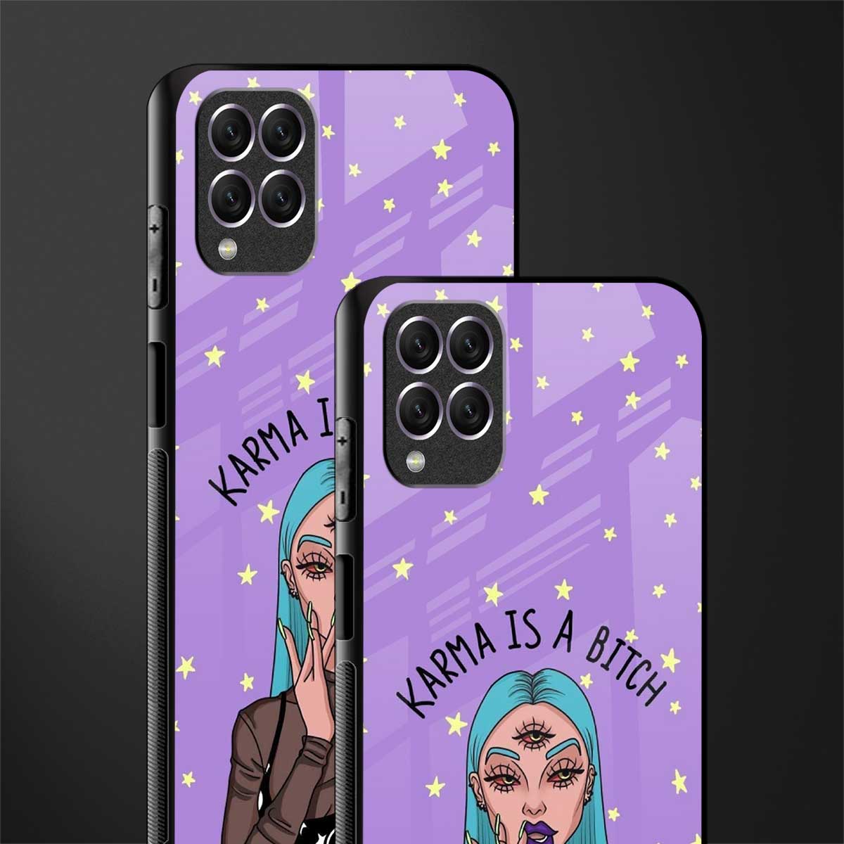 karma is a bitch glass case for samsung galaxy f62 image-2