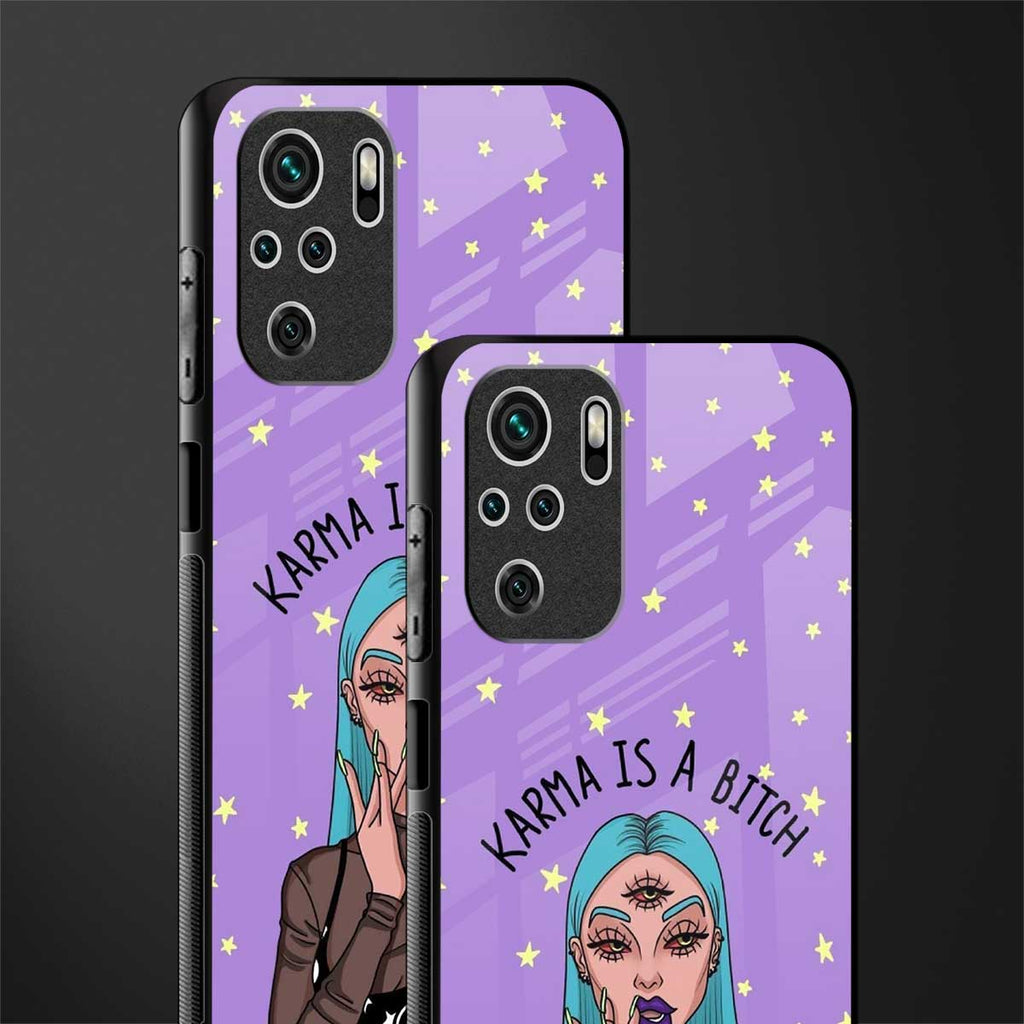 karma is a bitch glass case for redmi note 10s image-2