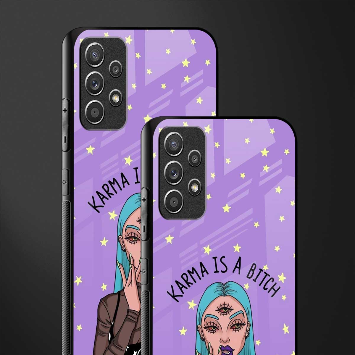 karma is a bitch glass case for samsung galaxy a52 image-2