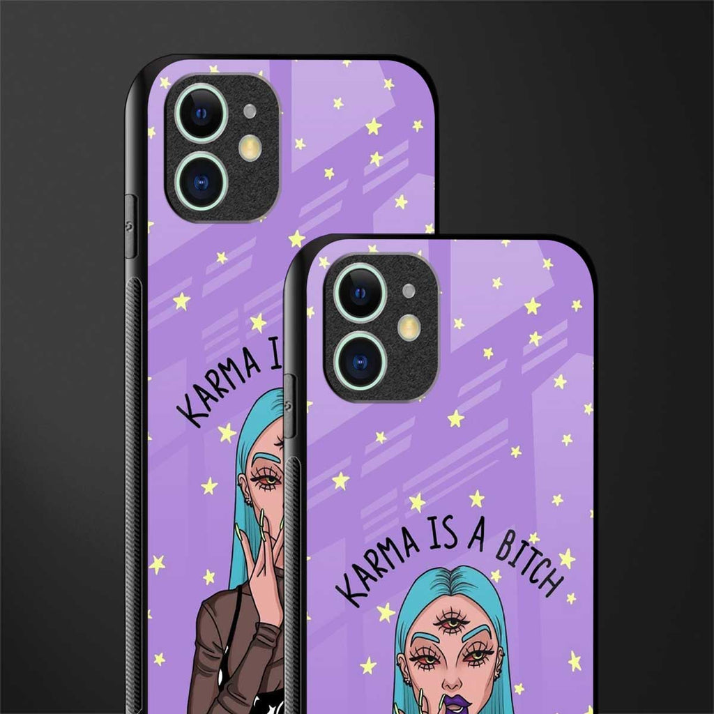 karma is a bitch glass case for iphone 12 image-2