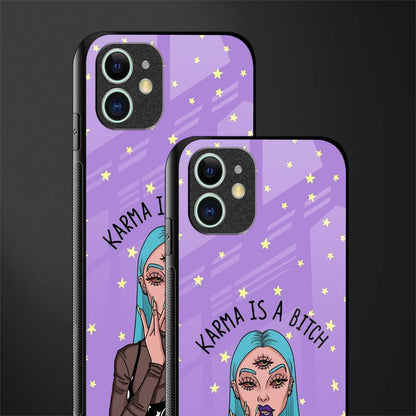 karma is a bitch glass case for iphone 12 mini image-2