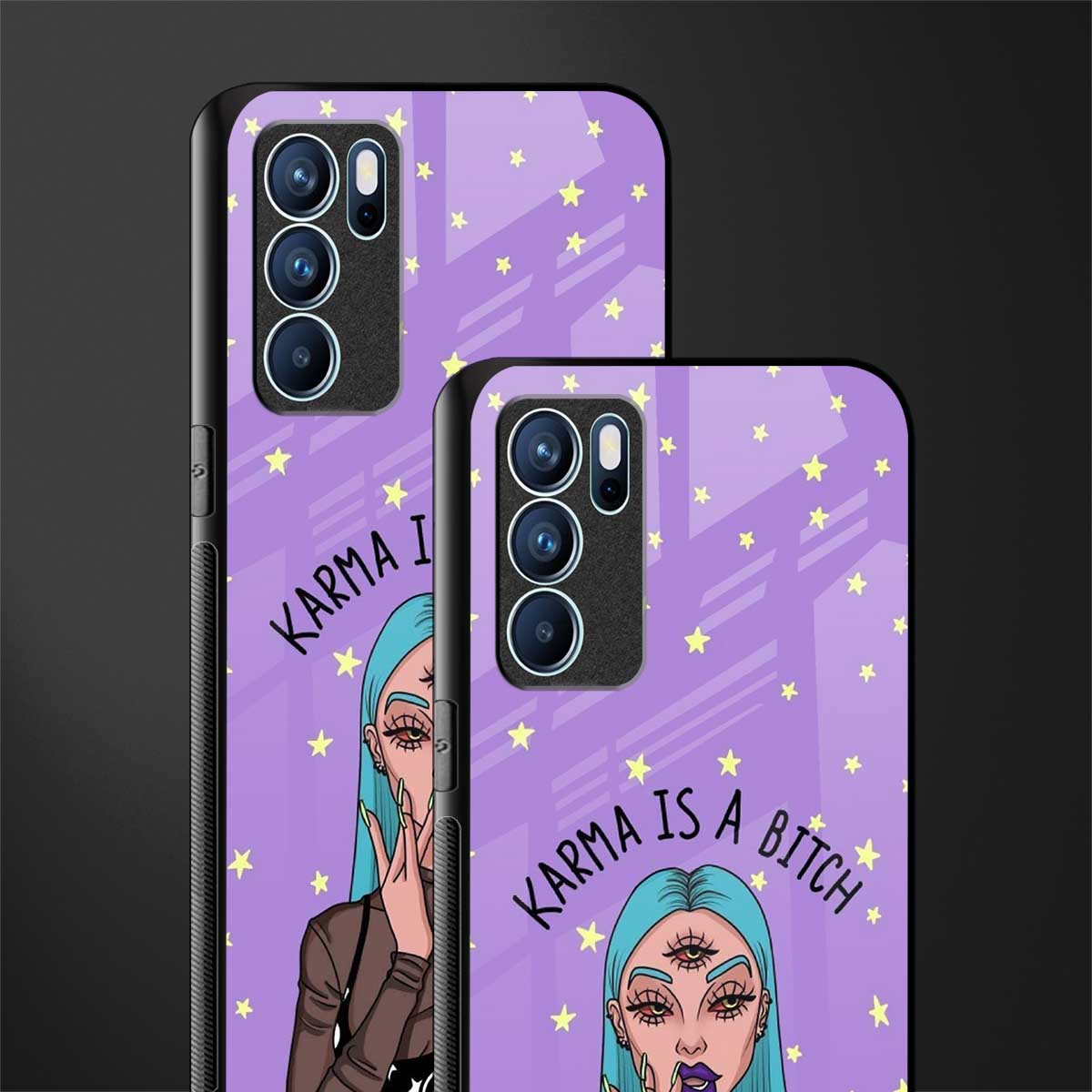 karma is a bitch glass case for oppo reno6 pro 5g image-2