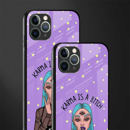 karma is a bitch glass case for iphone 11 pro max image-2