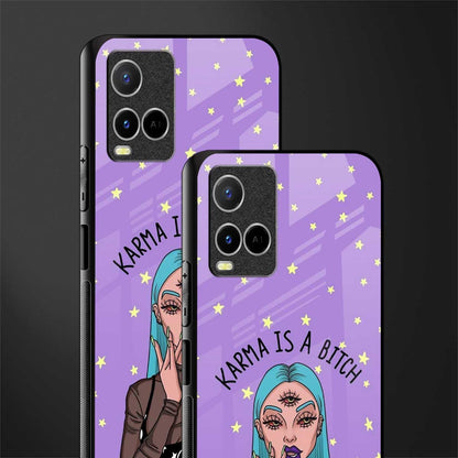 karma is a bitch glass case for vivo y21e image-2