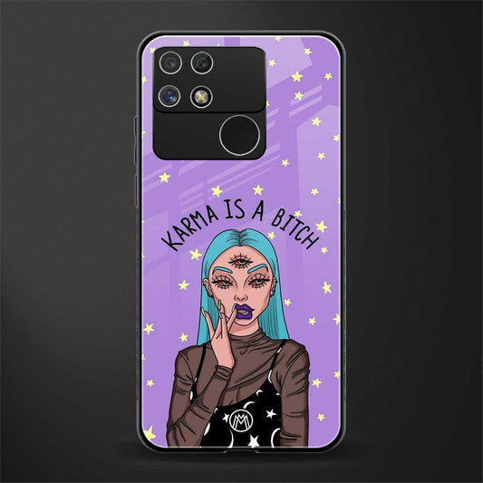 karma is a bitch back phone cover | glass case for realme narzo 50a