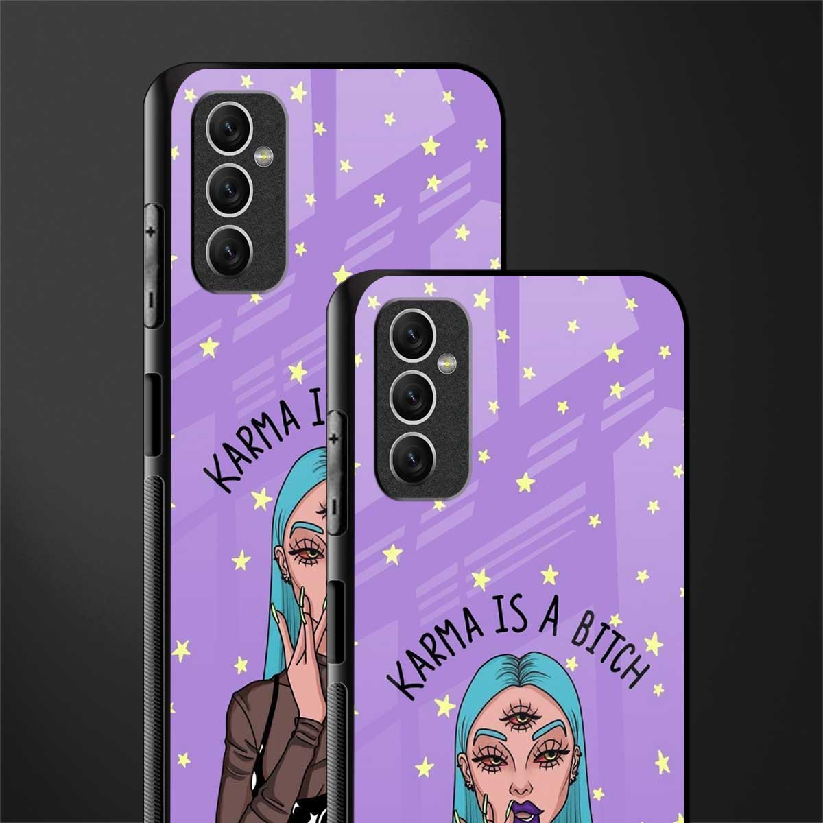 karma is a bitch glass case for samsung galaxy m52 5g image-2