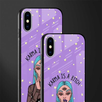 karma is a bitch glass case for iphone x image-2