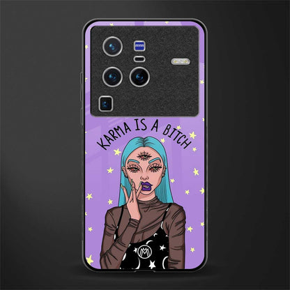 karma is a bitch glass case for vivo x80 pro 5g image