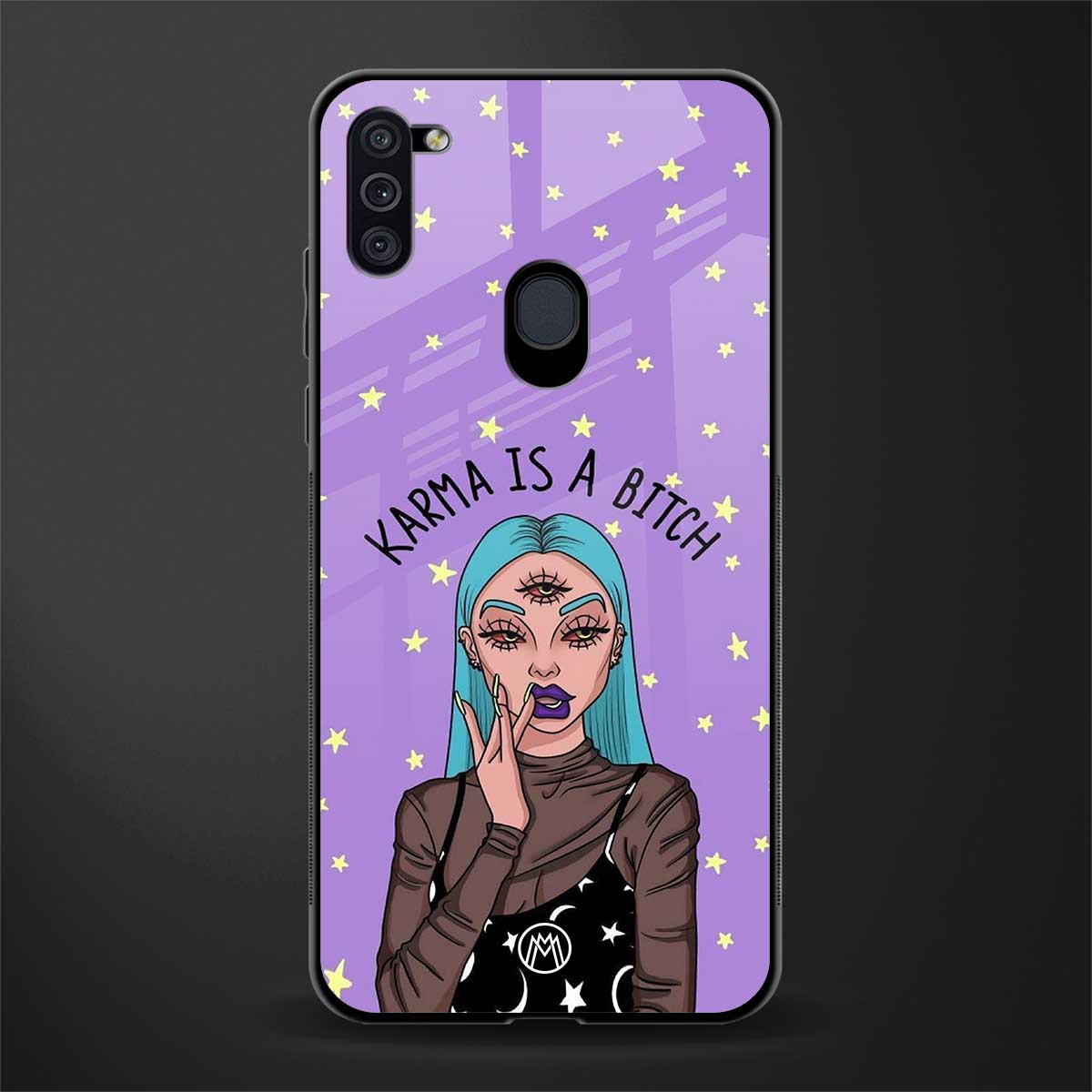 karma is a bitch glass case for samsung a11 image