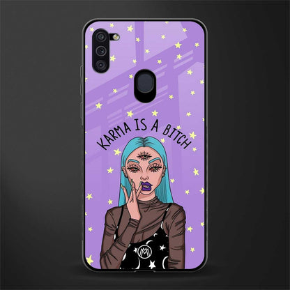 karma is a bitch glass case for samsung a11 image