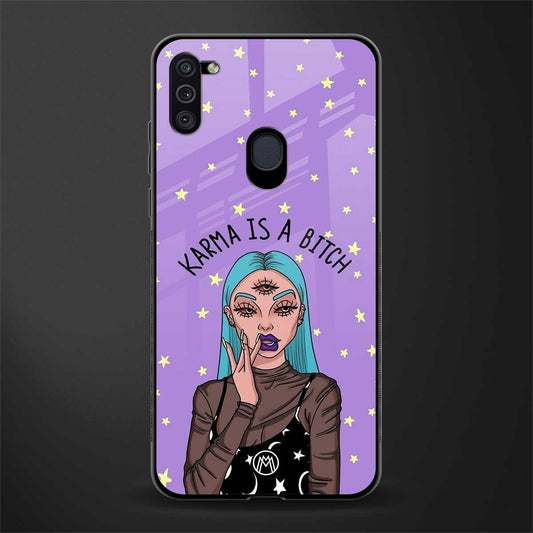 karma is a bitch glass case for samsung a11 image