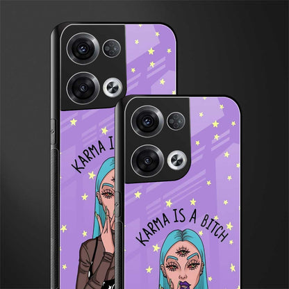 karma is a bitch back phone cover | glass case for oppo reno 8