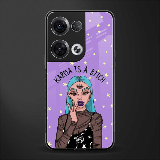 karma is a bitch back phone cover | glass case for oppo reno 8
