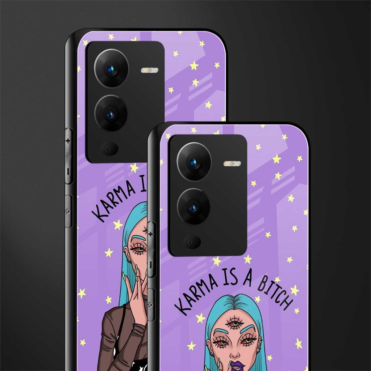 karma is a bitch back phone cover | glass case for vivo v25 pro 5g