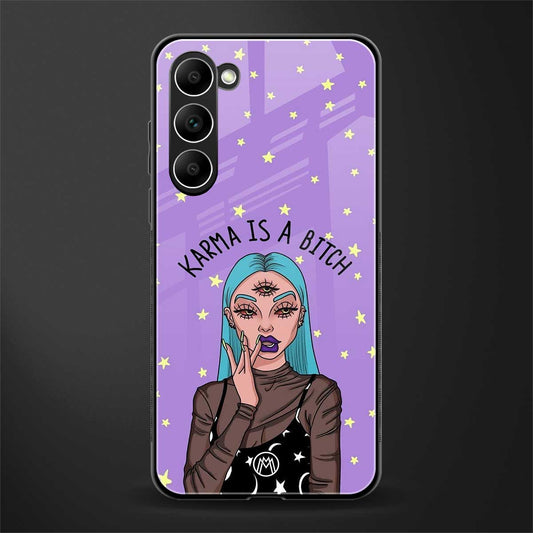 karma is a bitch glass case for phone case | glass case for samsung galaxy s23