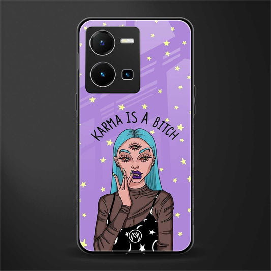 karma is a bitch back phone cover | glass case for vivo y35 4g