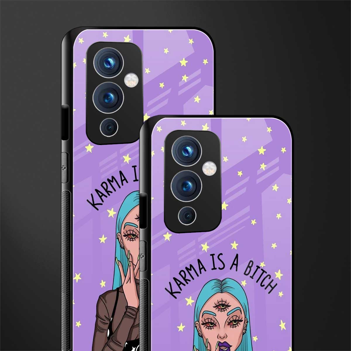 karma is a bitch back phone cover | glass case for oneplus 9