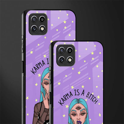 karma is a bitch back phone cover | glass case for samsung galaxy f42