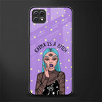 karma is a bitch back phone cover | glass case for samsung galaxy f42