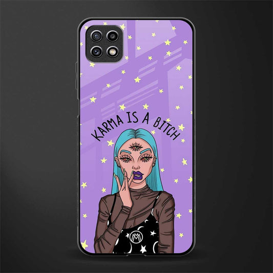karma is a bitch back phone cover | glass case for samsung galaxy f42