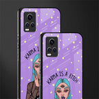 karma is a bitch back phone cover | glass case for vivo v21e 4g