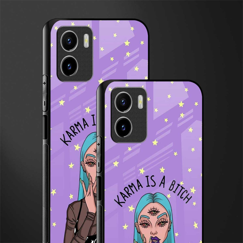 karma is a bitch back phone cover | glass case for vivo y72