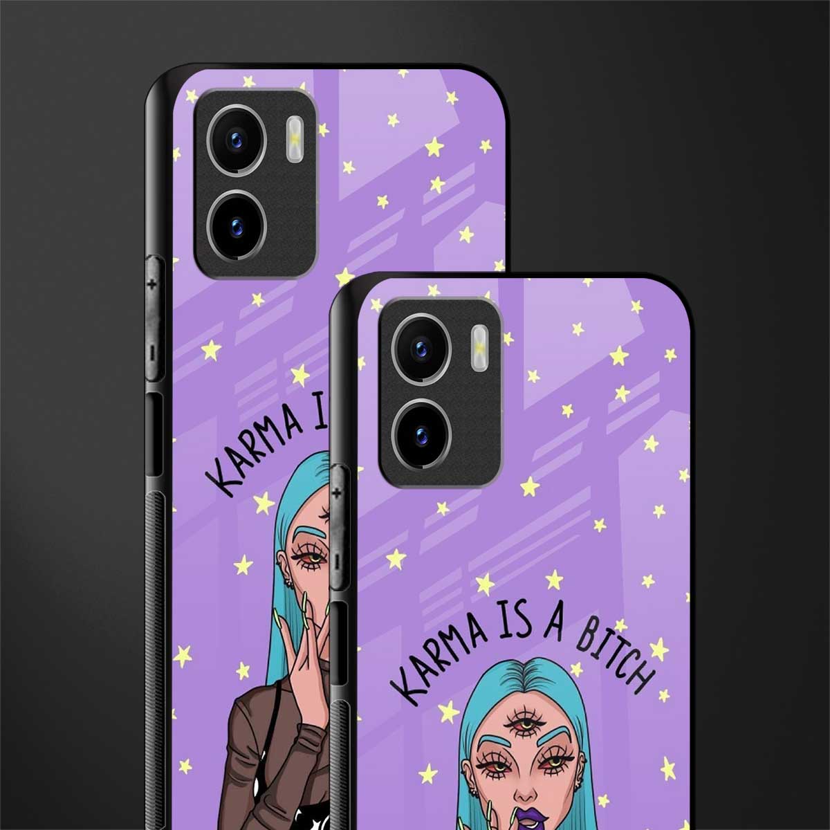 karma is a bitch back phone cover | glass case for vivo y72