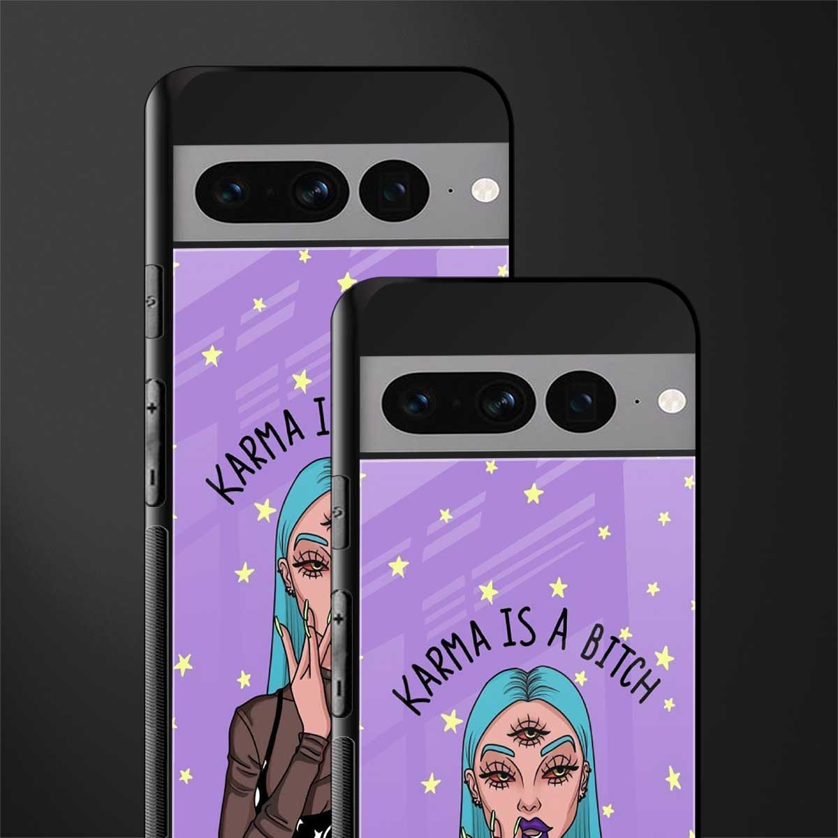karma is a bitch back phone cover | glass case for google pixel 7 pro