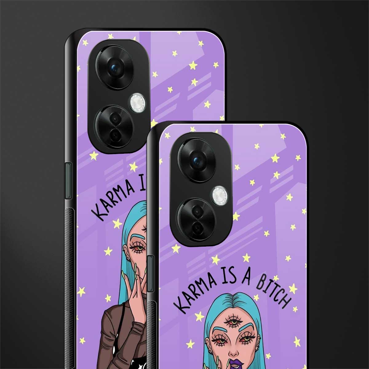 karma is a bitch back phone cover | glass case for oneplus nord ce 3 lite