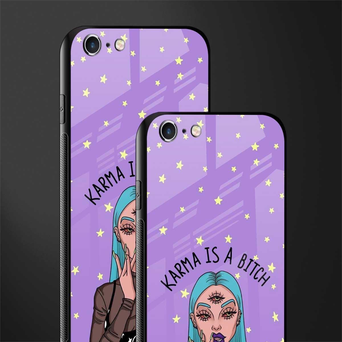 karma is a bitch glass case for iphone 6s image-2
