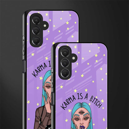 karma is a bitch back phone cover | glass case for samsun galaxy a24 4g