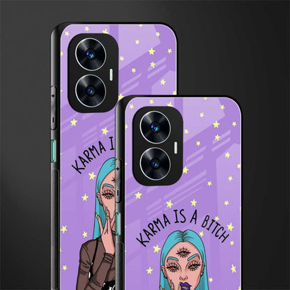 karma is a bitch back phone cover | glass case for realme c55