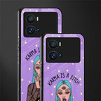 karma is a bitch back phone cover | glass case for iQOO 9 Pro