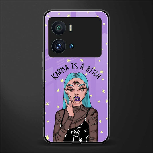 karma is a bitch back phone cover | glass case for iQOO 9 Pro