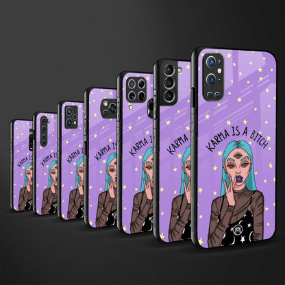 karma is a bitch back phone cover | glass case for vivo v25-5g