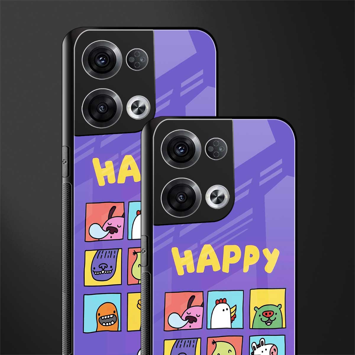 kawaii edition back phone cover | glass case for oppo reno 8 pro