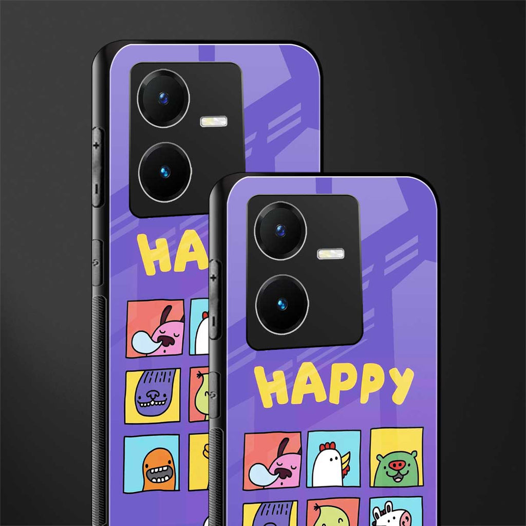 kawaii edition back phone cover | glass case for vivo y22