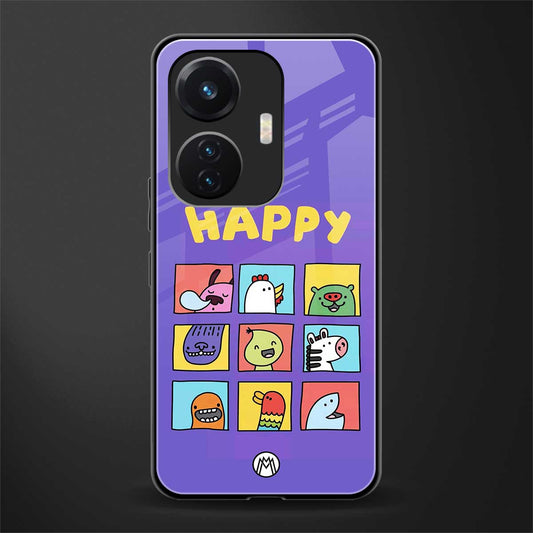 kawaii edition back phone cover | glass case for vivo t1 44w 4g