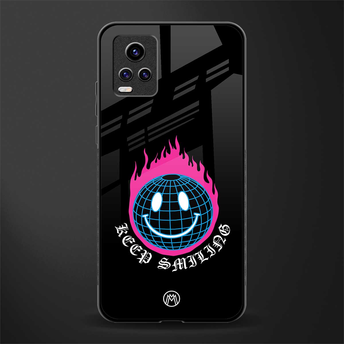 keep smiling back phone cover | glass case for vivo y73